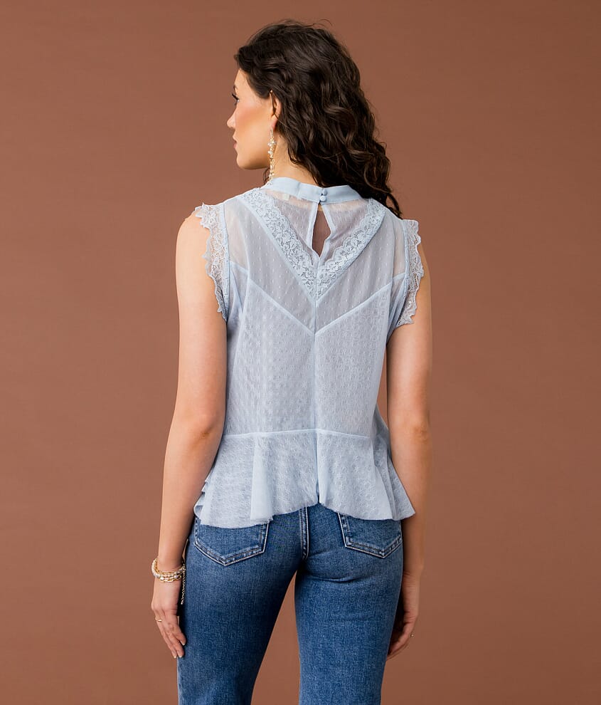 Sheer Lace Tank Top - thumbnail 2