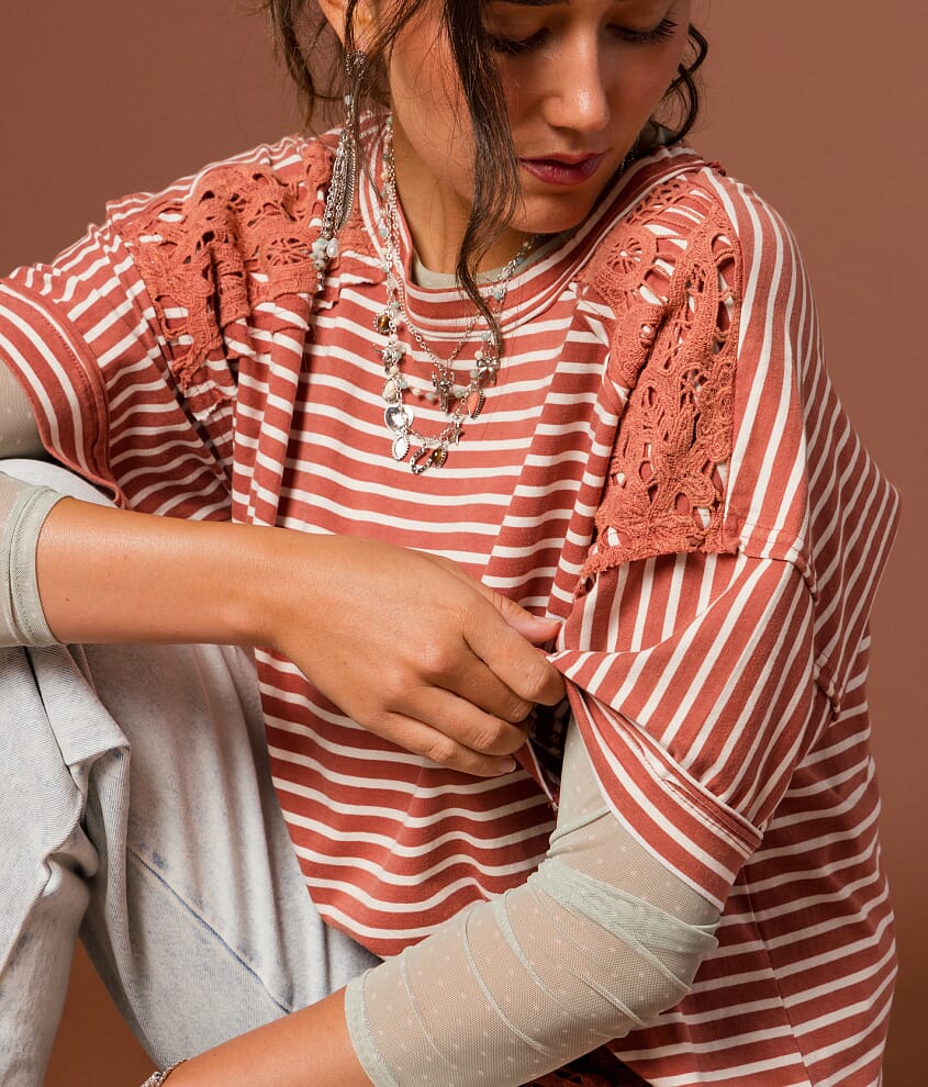 Crochet Applique Oversized Top