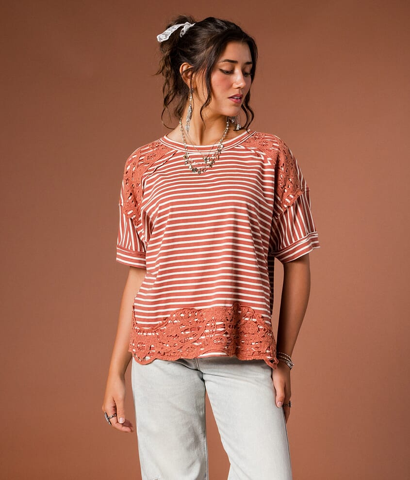 Crochet Applique Oversized Top
