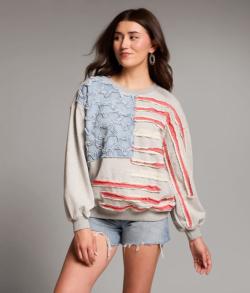 Textured Flag Pullover