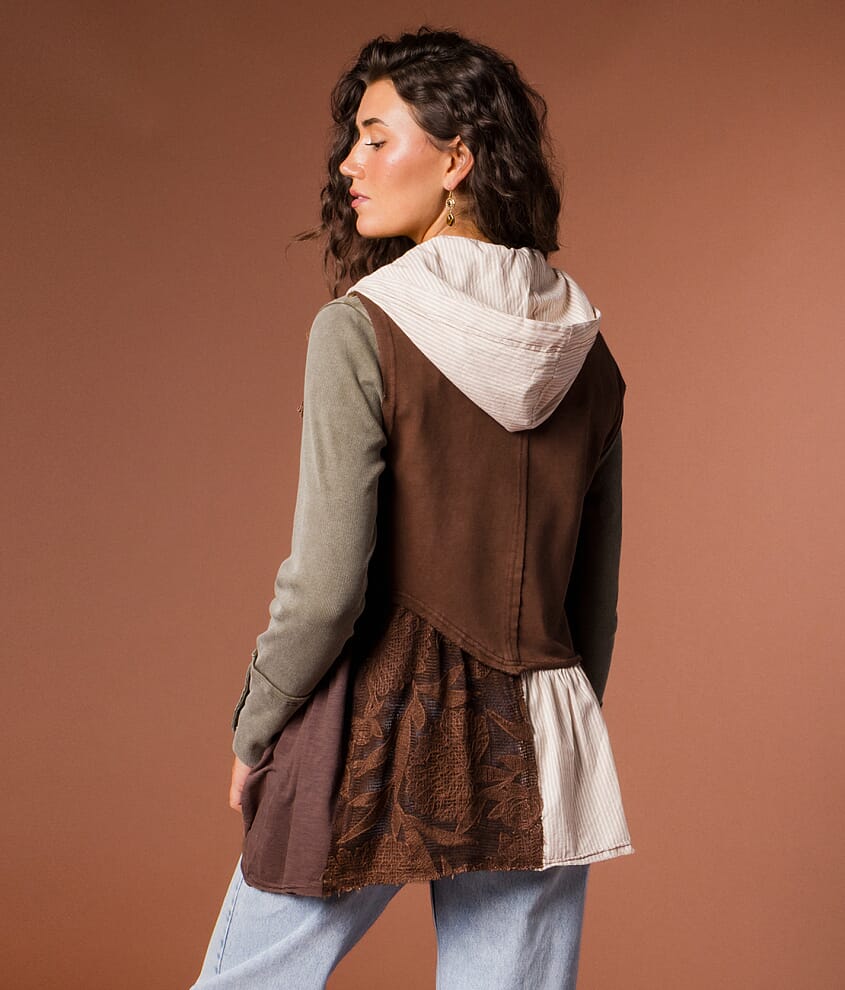 Raw Edge Hooded Vest - thumbnail 3