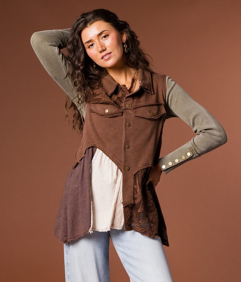 Raw Edge Hooded Vest - thumbnail 5