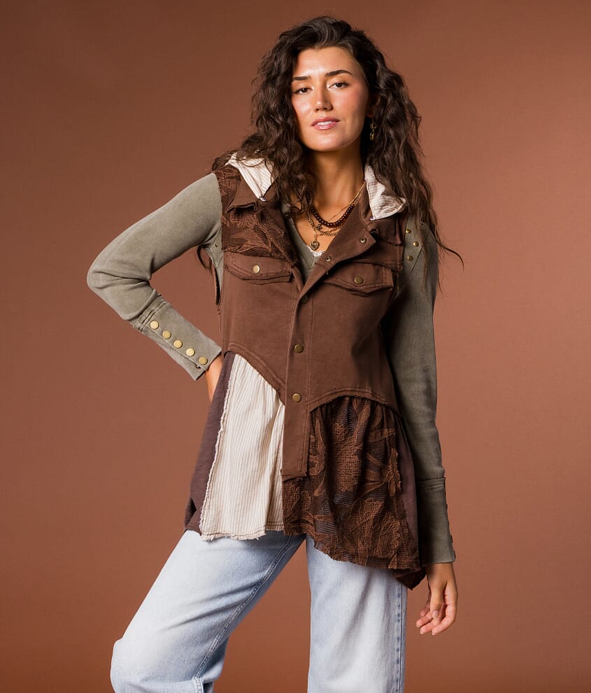 Raw Edge Hooded Vest - thumbnail 2