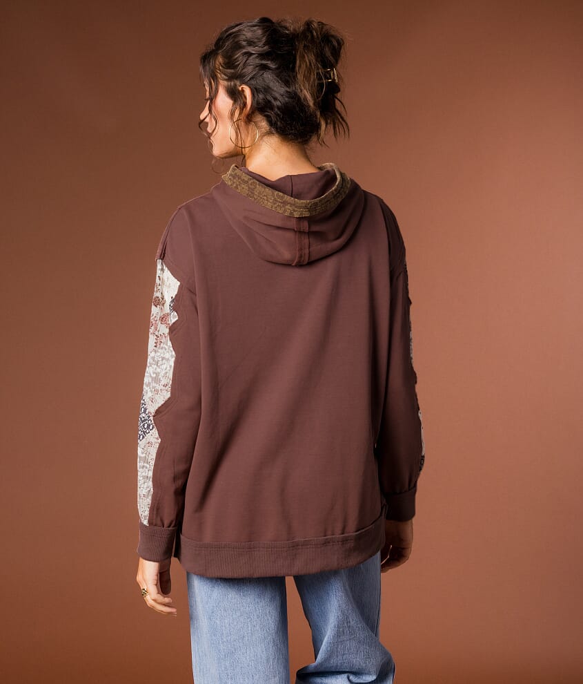 Mixed Media Hooded Sweatshirt - thumbnail 3