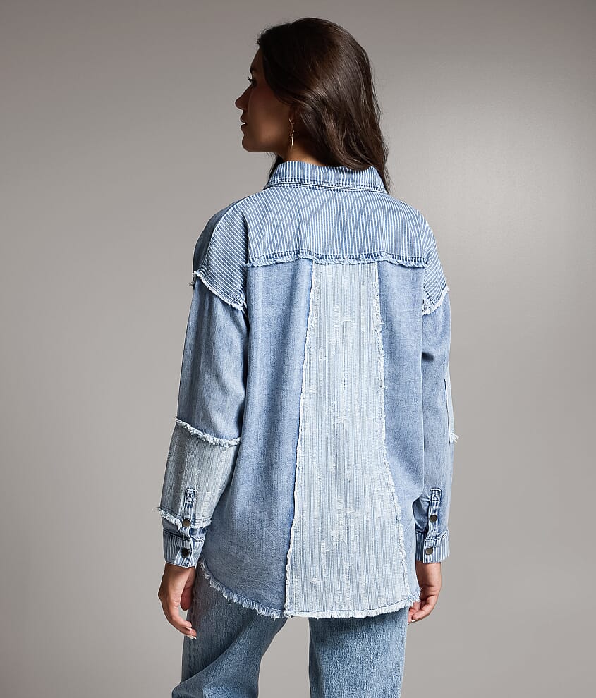 Pieced Chambray Shirt - thumbnail 3