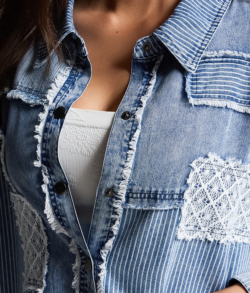 Pieced Chambray Shirt