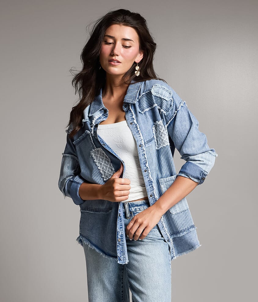Pieced Chambray Shirt