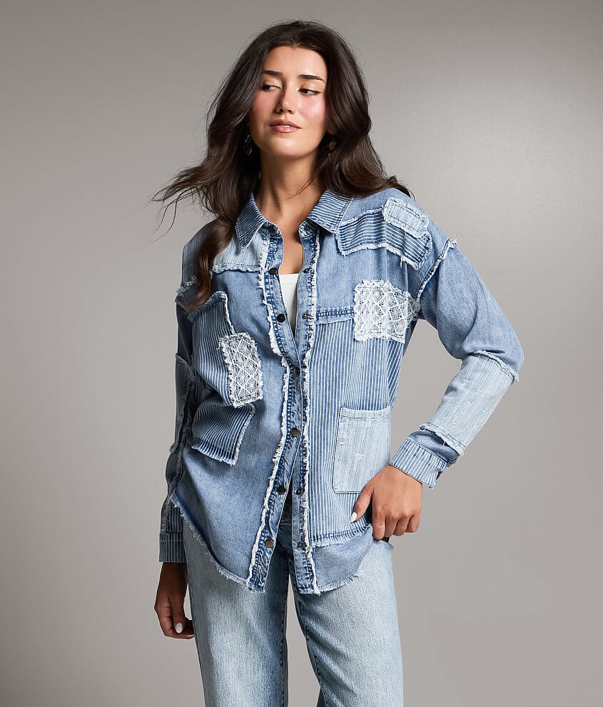 Pieced Chambray Shirt - thumbnail 2