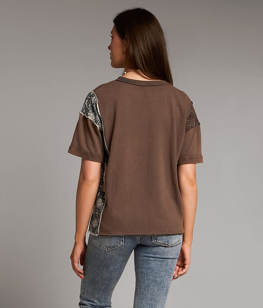 Pieced Plaid T-Shirt
