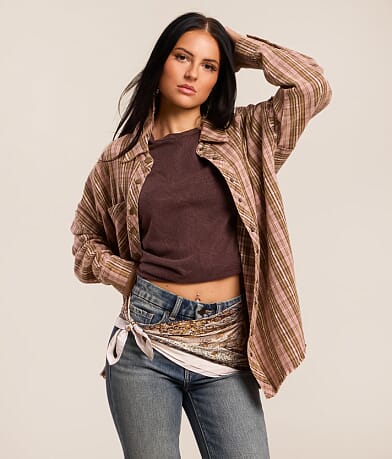 Frayed Flannel Shirt