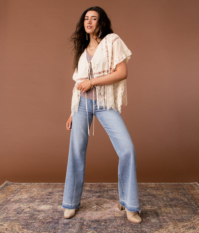 Pieced Eyelash Lace Kimono