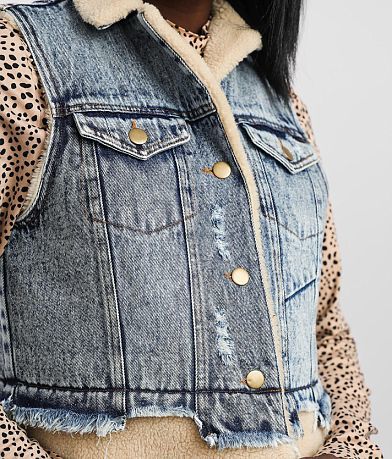 Gilded Intent Sherpa Lined Denim Vest MISC_DETAIL_1