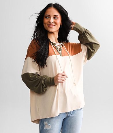 BKE Lace-Up Top front view