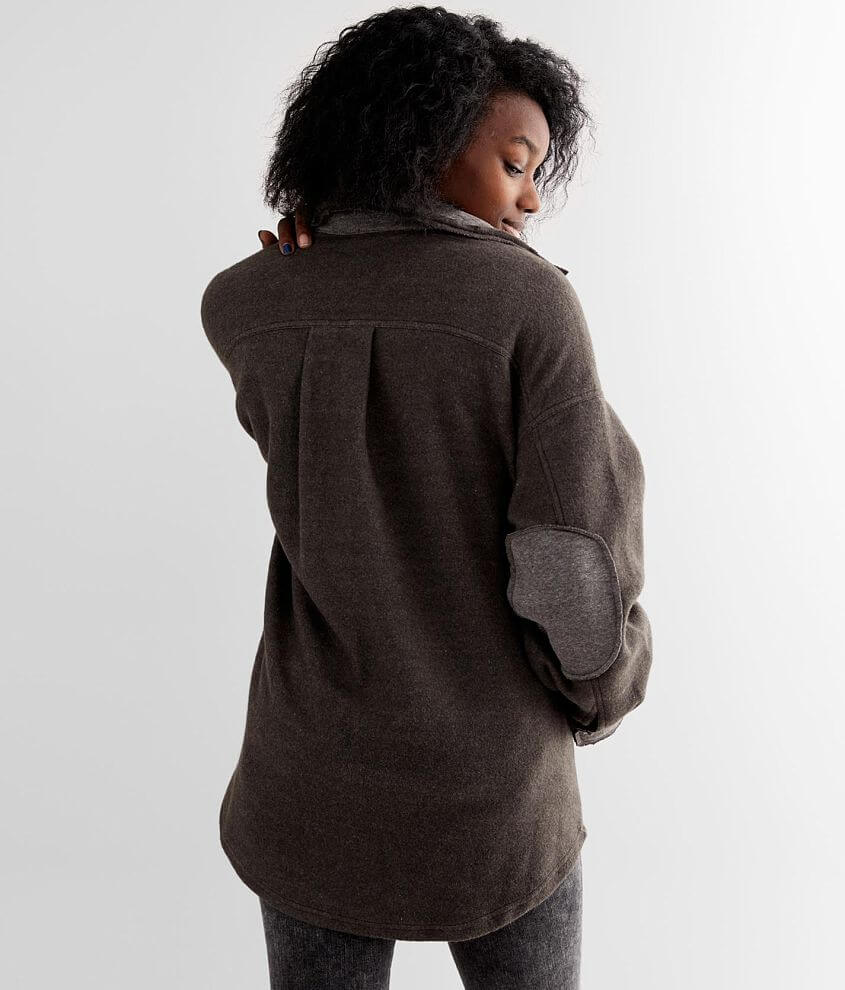 Oversized Fleece Knit Pieced Shacket