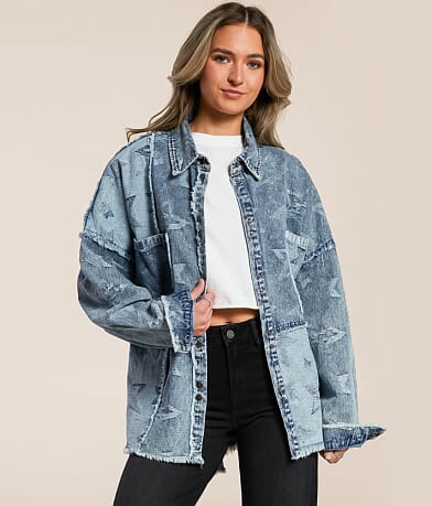 Oli & Hali Pieced Star Denim Jacket front view