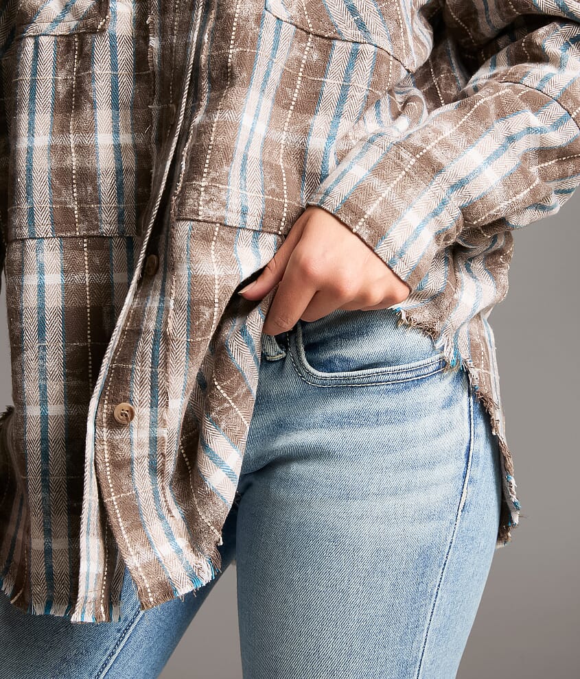 Washed Flannel Boyfriend Shirt