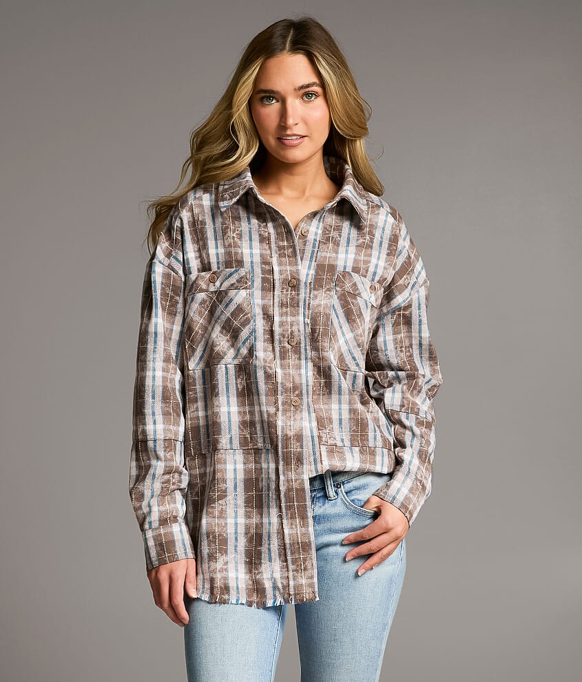 Washed Flannel Boyfriend Shirt - thumbnail 6
