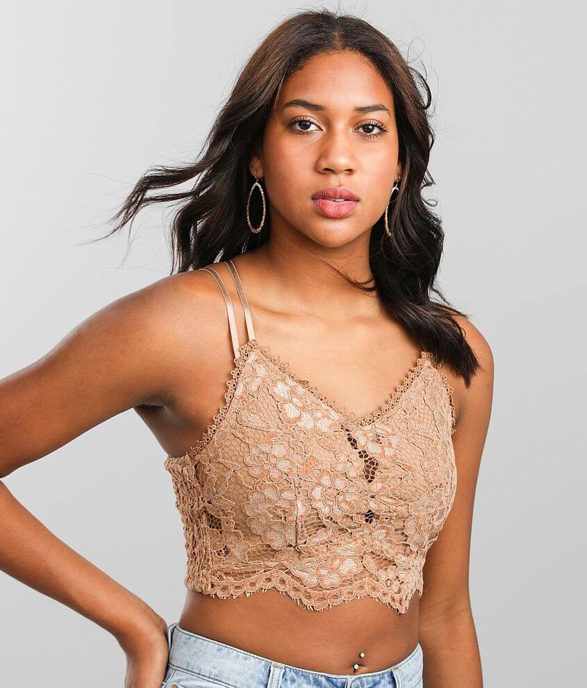 Image of Willow & Root Flocked Floral Lace Bralette