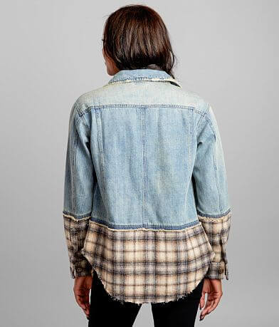 Gimmicks Pieced Flannel Denim jacket back view