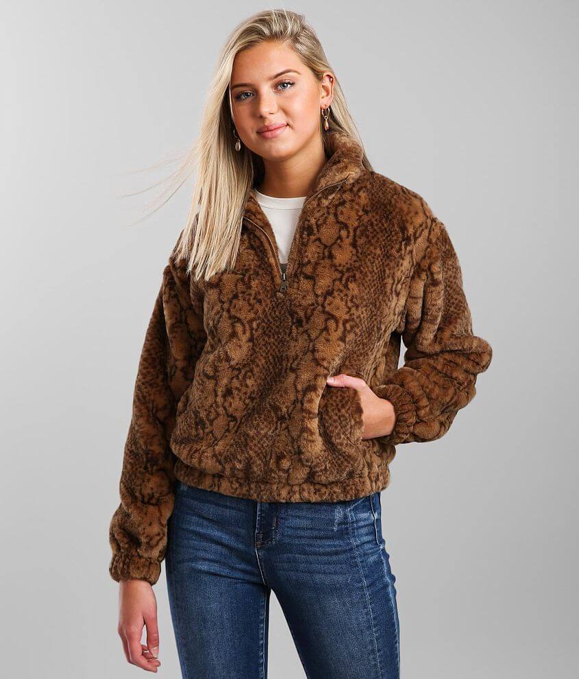 Womens fuzzy shop fleece jacket