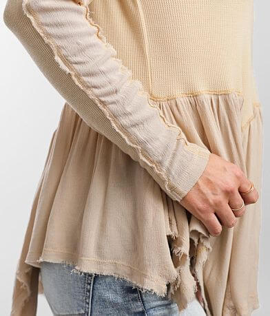 Gimmicks Handkerchief Hem Washed Thermal Top MISC_DETAIL_1