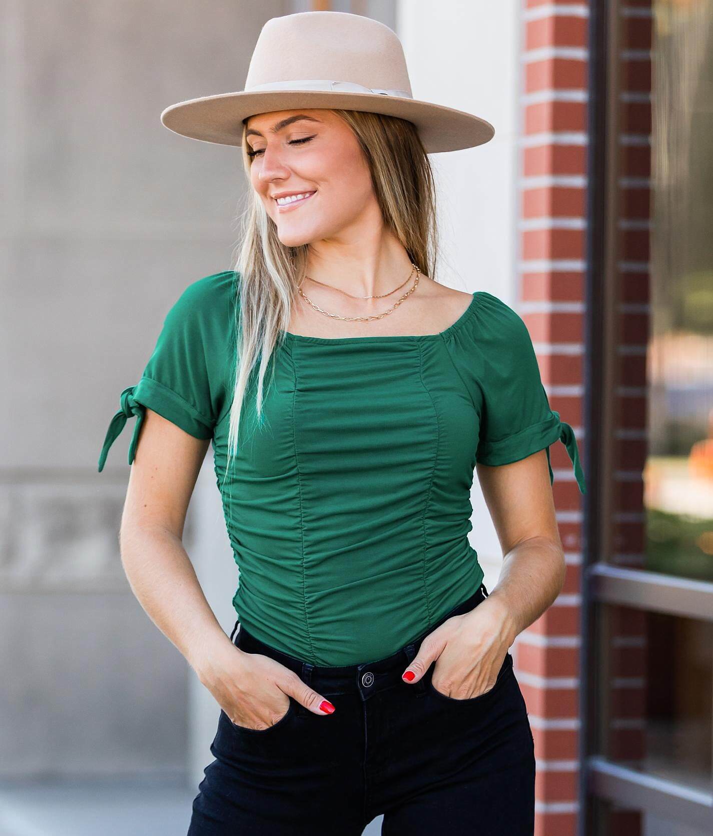 ruched knit top