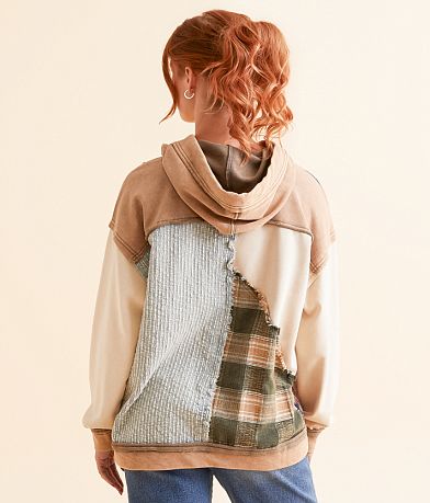 BKE Pieced Plaid Hoodie BACK