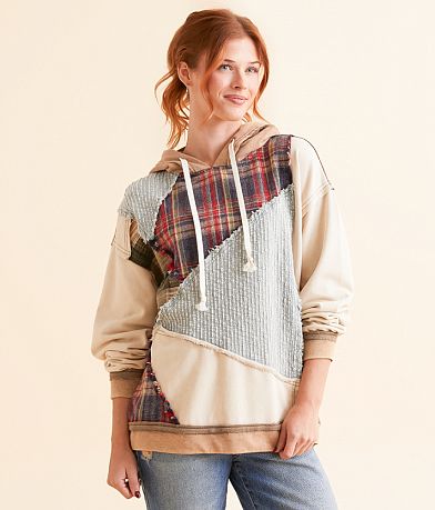 BKE Pieced Plaid Hoodie FULL_LEFT_SIDE