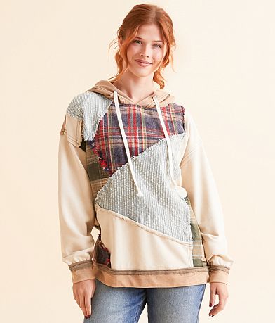 BKE Pieced Plaid Hoodie FULL_RIGHT_SIDE
