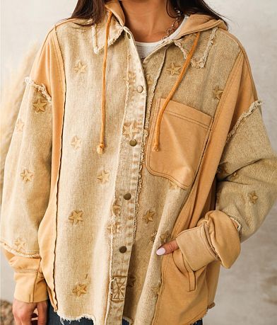 Oli &amp; Hali Pieced Star Embroidered Hooded Jacket MISC_DETAIL_1