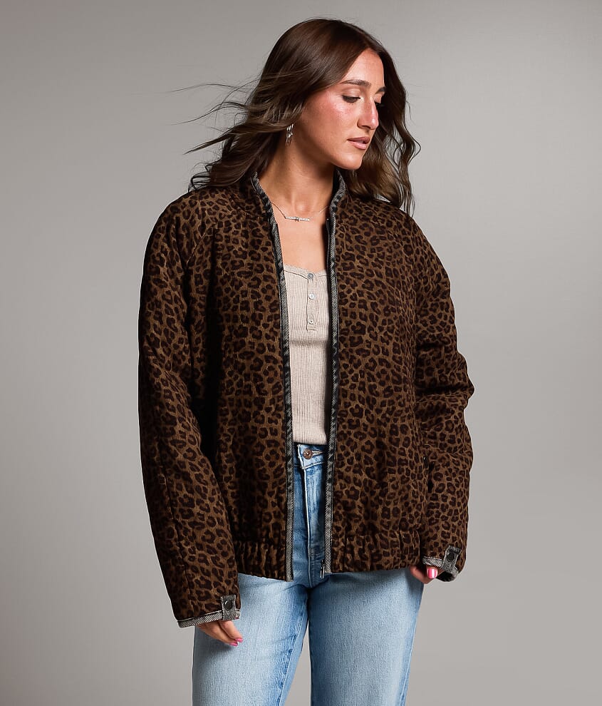 Leopard Print Corduroy Jacket