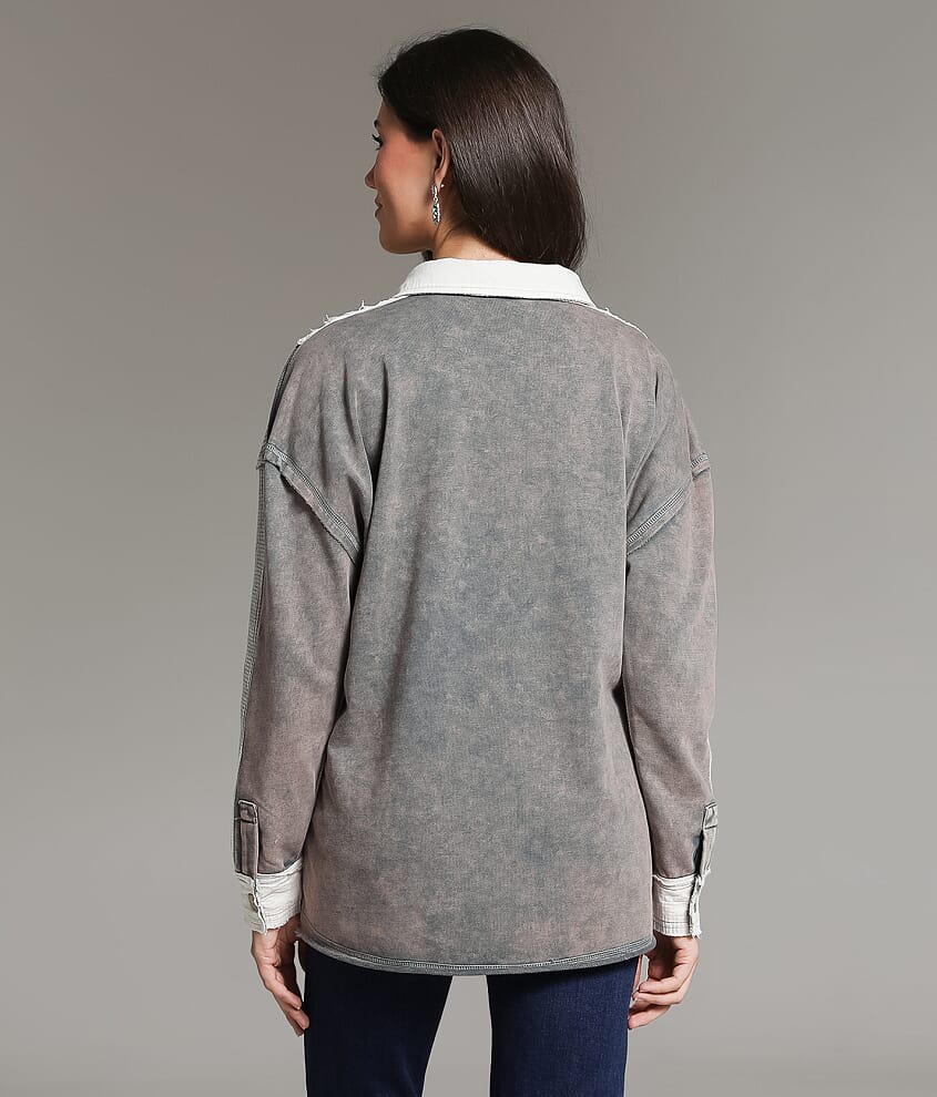 Washed Waffle Knit Shirt - thumbnail 4