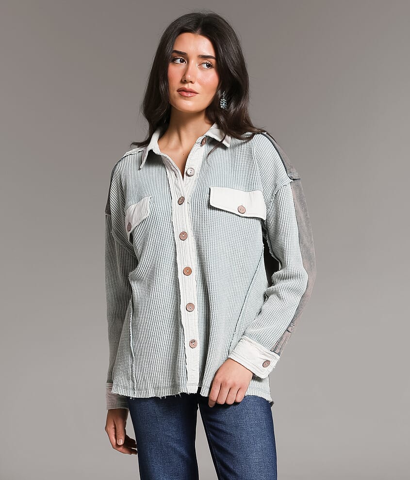 Washed Waffle Knit Shirt