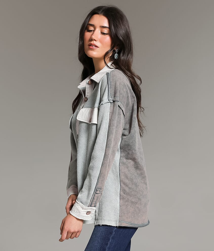 Washed Waffle Knit Shirt