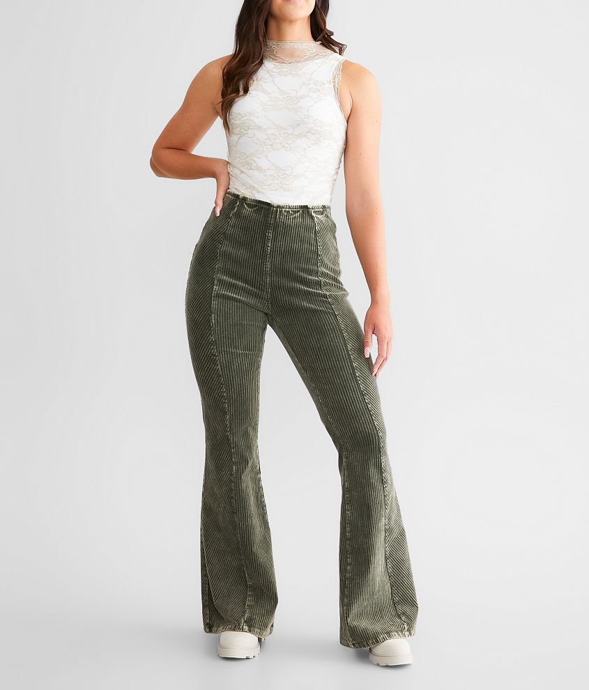 Higher High-Waisted Flare Corduroy Pants for Women