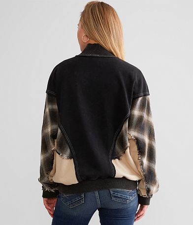 BKE Pieced Plaid Jacket BACK