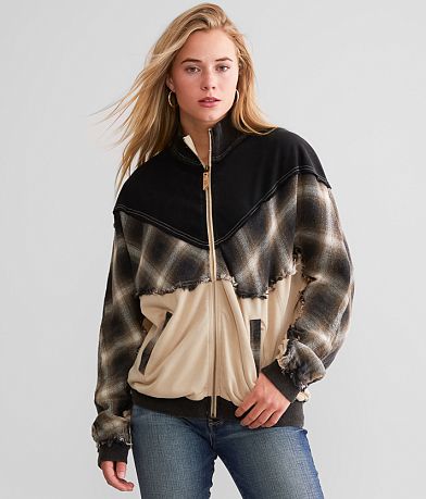 BKE Pieced Plaid Jacket FULL_RIGHT_SIDE