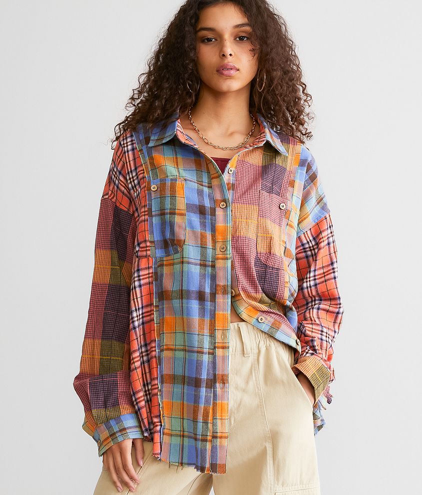 Mixed Plaid Shirt