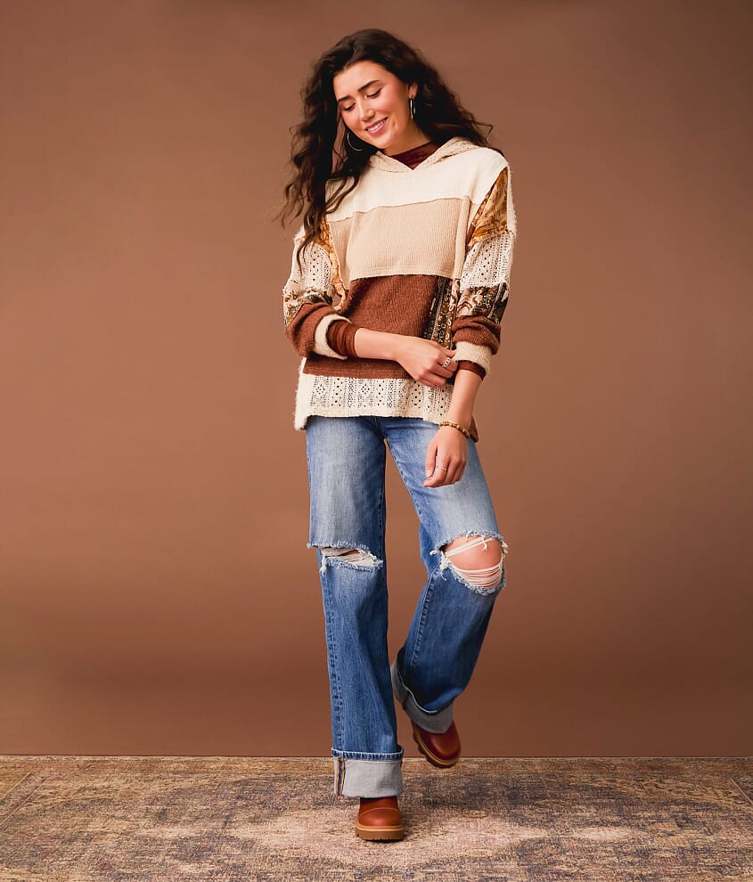 Mixed Rib Knit Hoodie - thumbnail 6