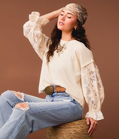 Gimmicks Textured Knit Top front view