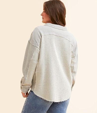 BKE Pieced Shacket back view