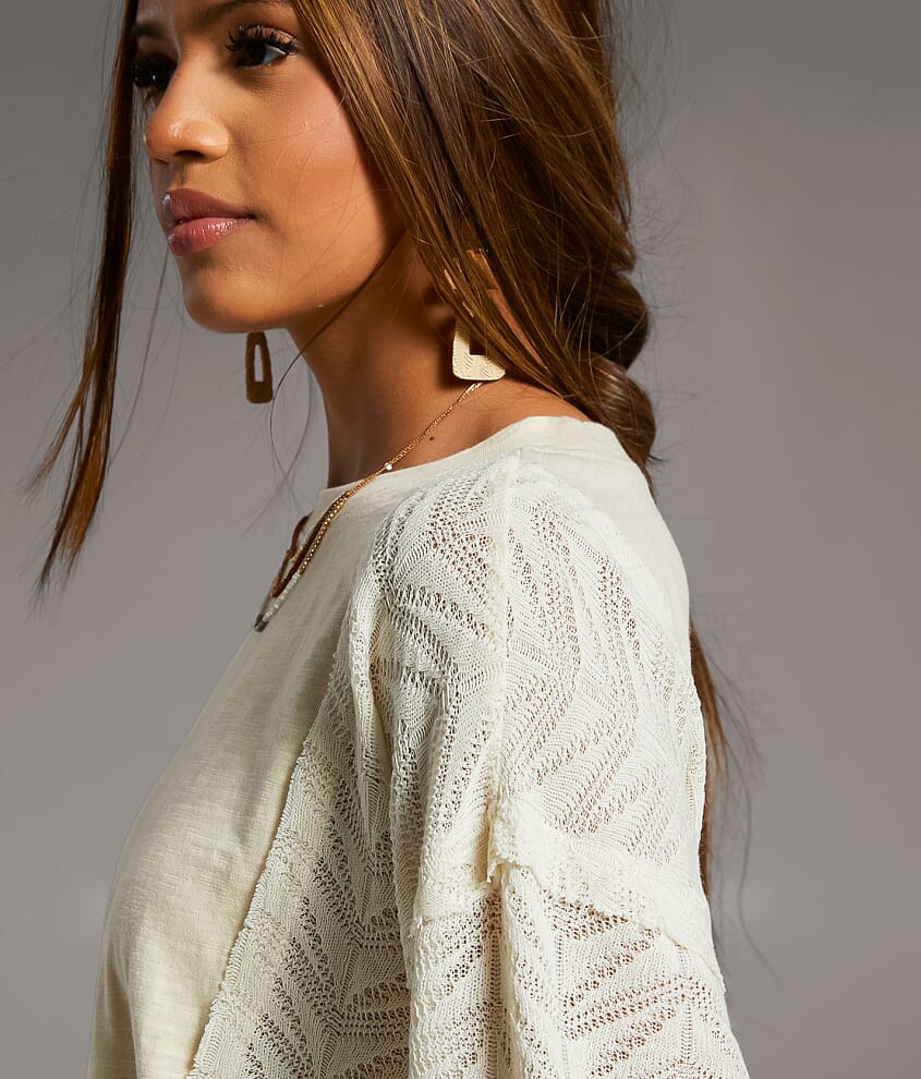 Pieced Raw Edge Lace Top - thumbnail 5