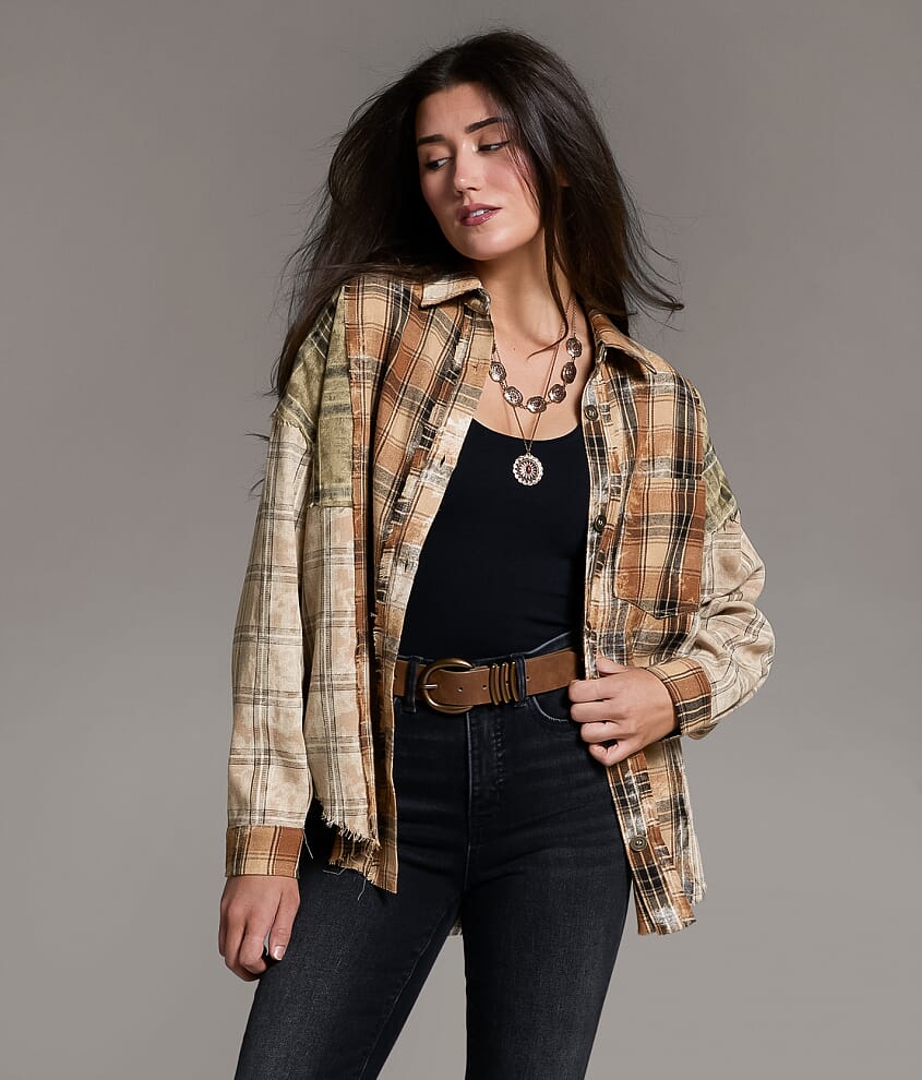 Frayed Flannel Boyfriend Shirt - thumbnail 2