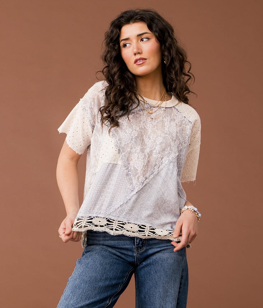 Eyelet Crochet Top - thumbnail 2