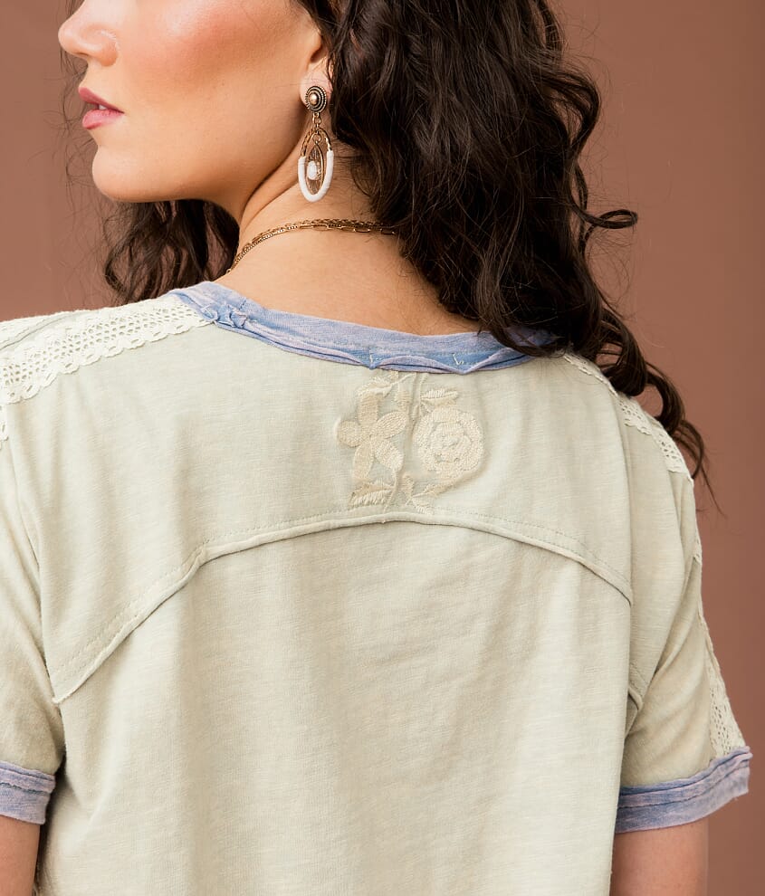 Embroidered Crochet T-Shirt - thumbnail 5