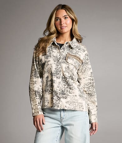 Cheetah Print Denim Jacket thumbnail 3