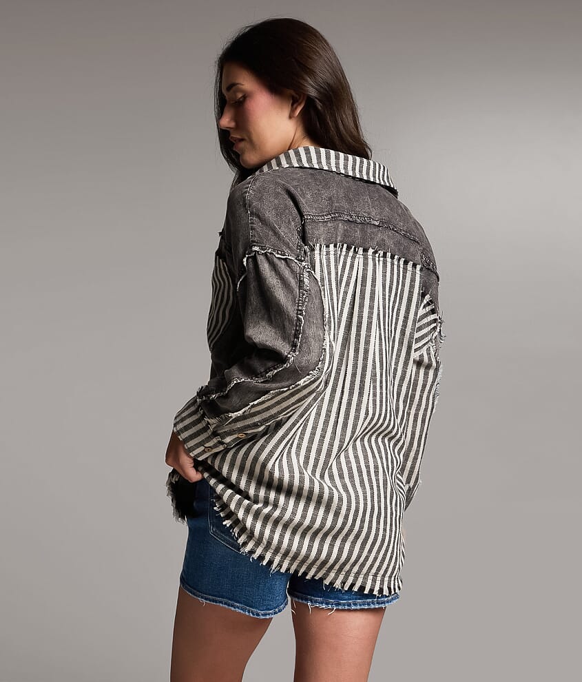 Pieced Stripe Shirt