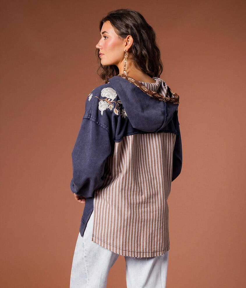 Floral Embroidered Hoodie