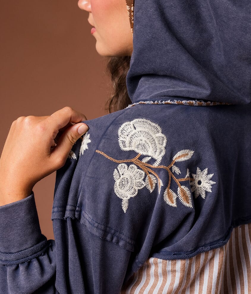 Floral Embroidered Hoodie