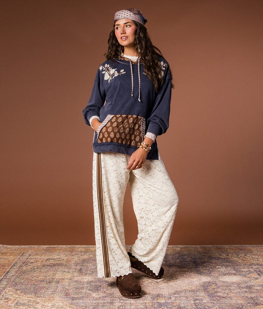 Floral Embroidered Hoodie